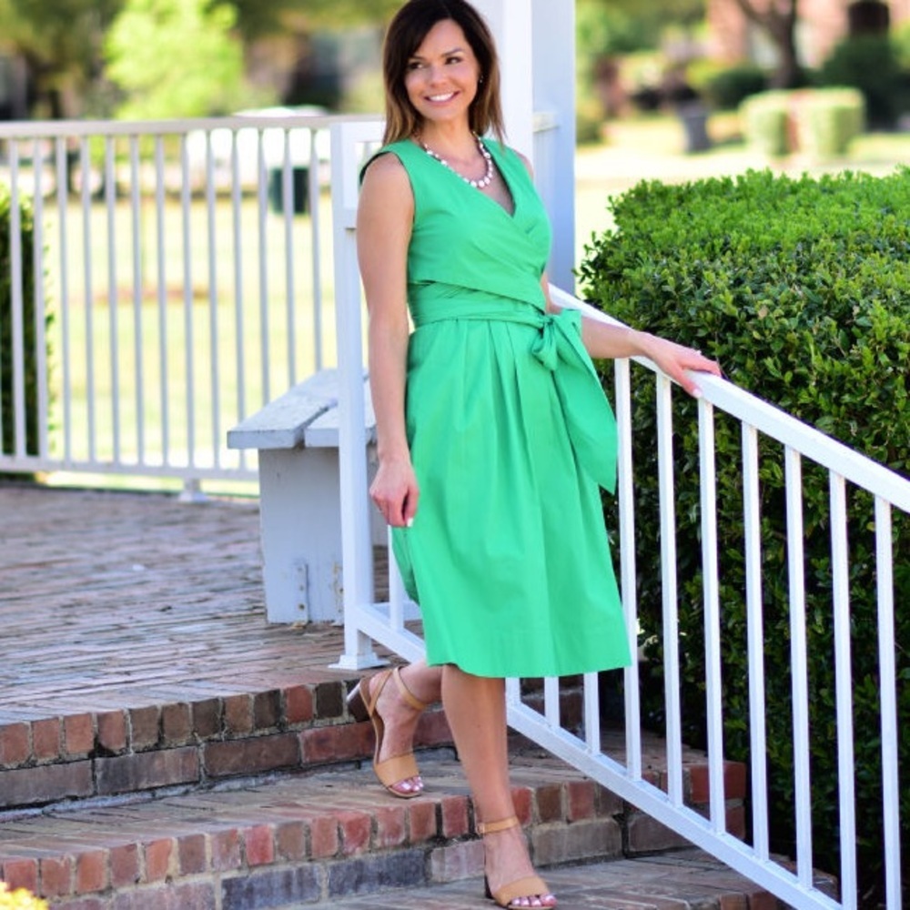 J. by J. Crew Kelly Green Wrap Top Dress Women's size 0